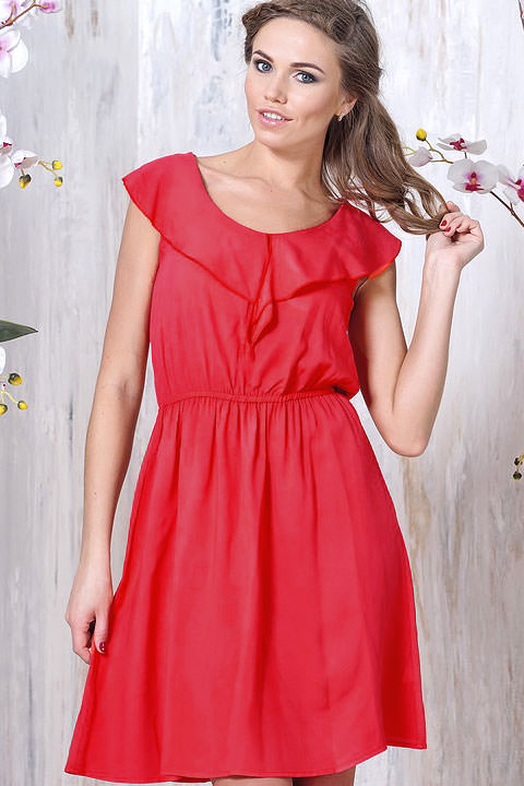 Фото товара 6015, летний красный сарафан